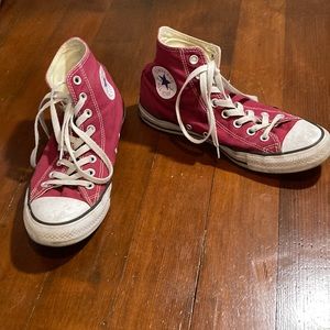 Red/Maroon High Top Converse